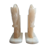 Onyx carved horse head book greenhouse on marble base