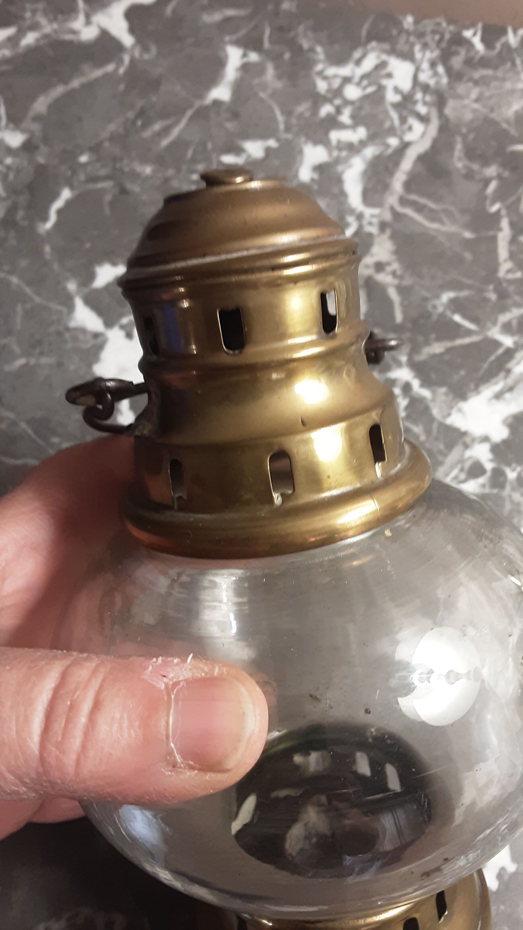 Brass storm lamp - old
