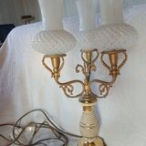 Florentine - baroque lamp ceramic brass metal topped with 3 glass tulips