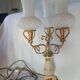 Florentine - baroque lamp ceramic brass metal topped with 3 glass tulips