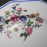 4 flat plates by Bernardaud, Limoges porcelain, floral decoration from the 1920s to 1950s.