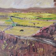Large rural landscape painting - Oil on framed canvas - Circa 1950 - Signed Benoot