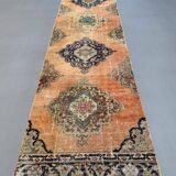 Distressed Turkish Runner 375x80 cm wool Vintage Tribal Rug