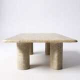 Travertine coffee table signed by Angelo Mangiarotti for Up&Up - 1970