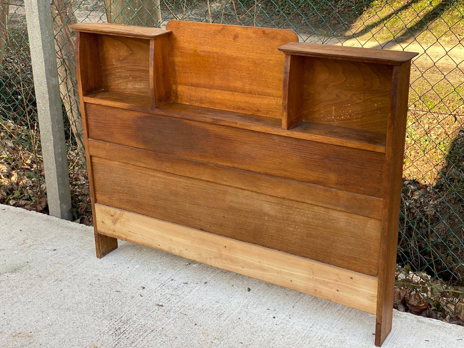 Wooden headboard with storage niches 135cm