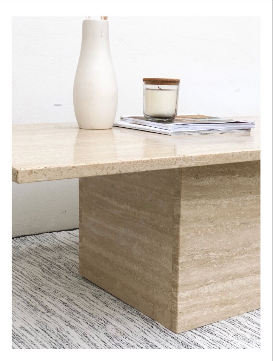 Travertine coffee table