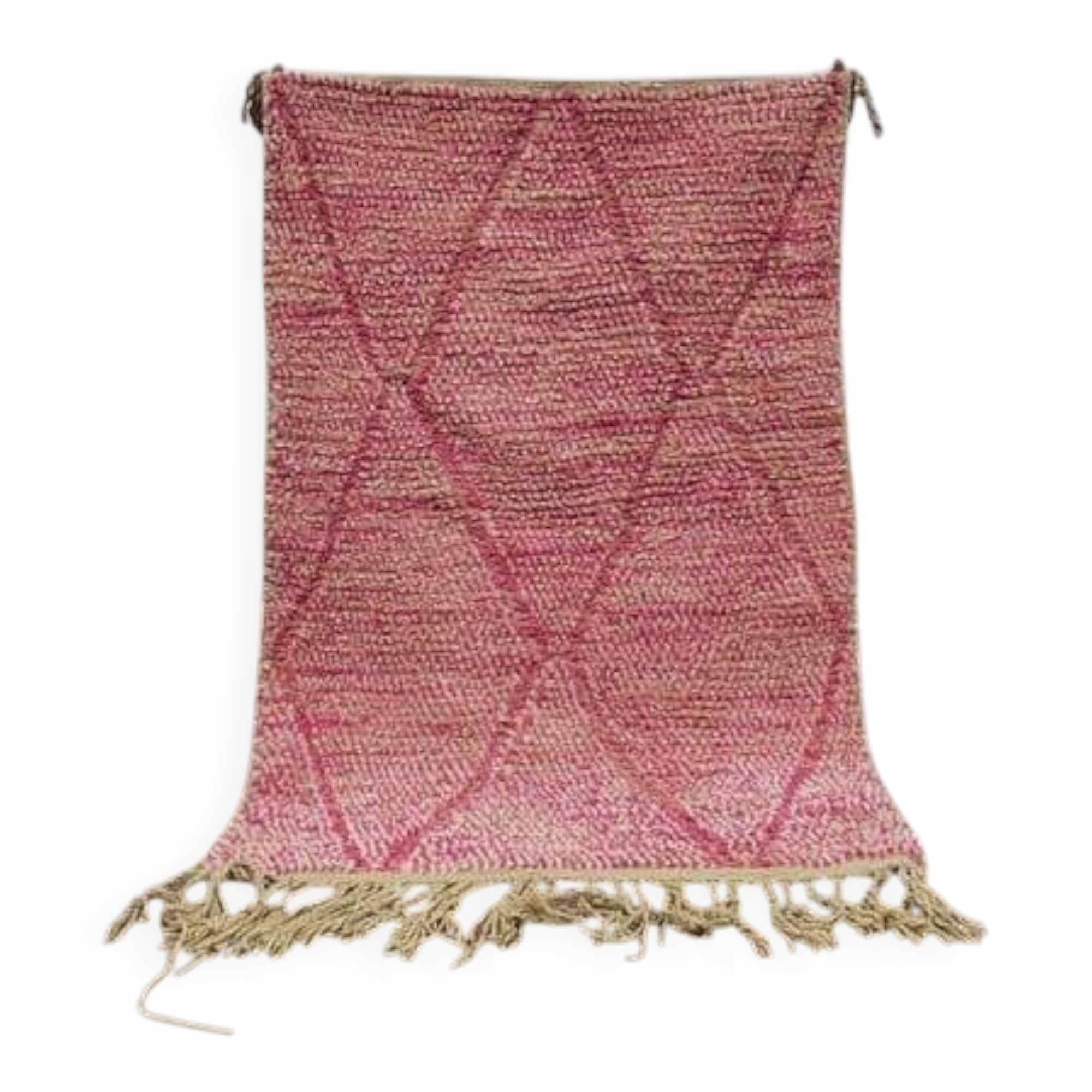Handmade pink Beni Ouraine rug, size 140 x 260 cm