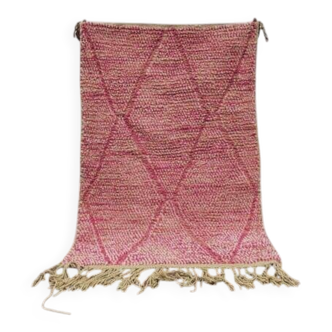Handmade pink Beni Ouraine rug, size 140 x 260 cm