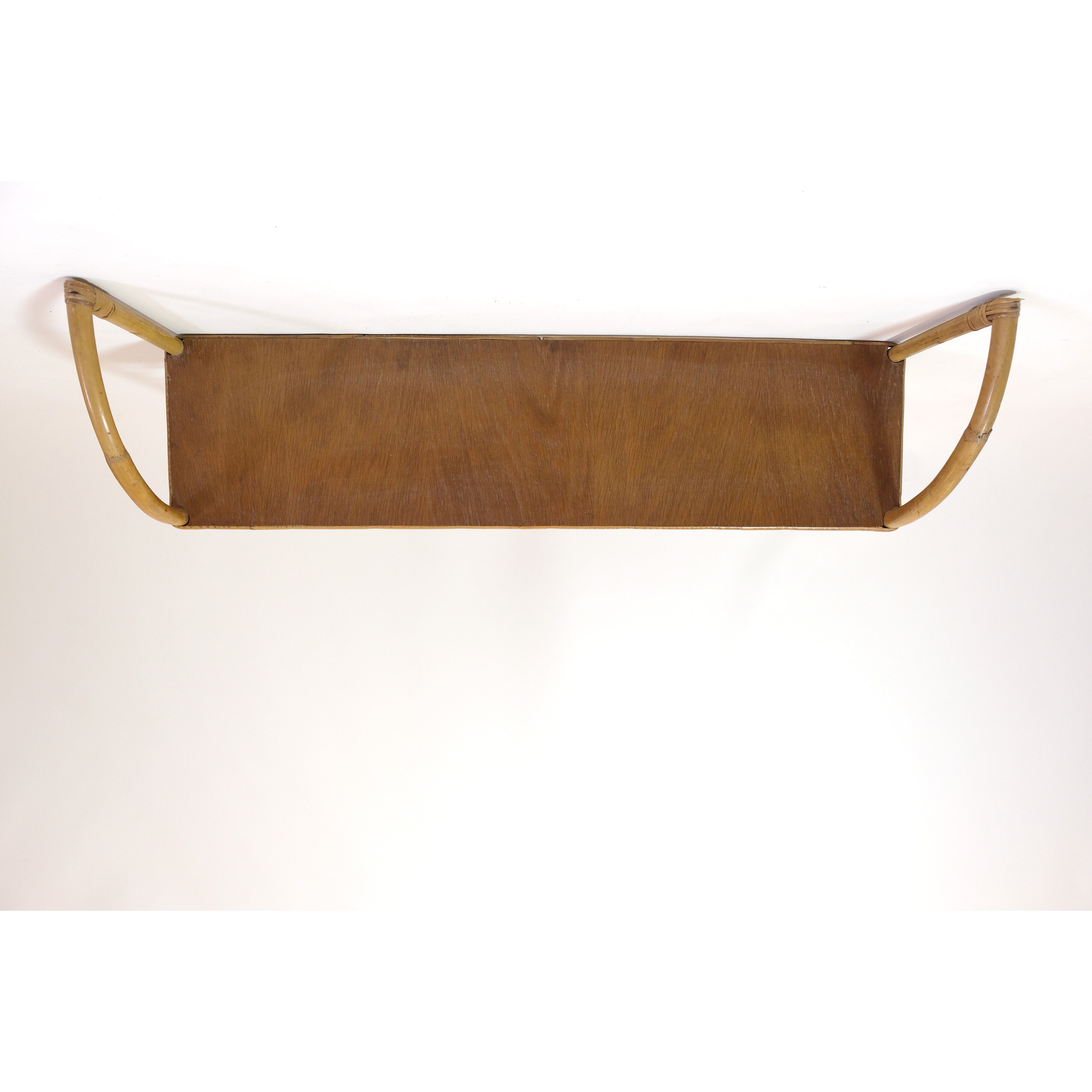 2 tier rattan shelf from the 1960s-1970s.