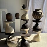 Pawn Brown - Stool, side table in the shape of a brown pawn.