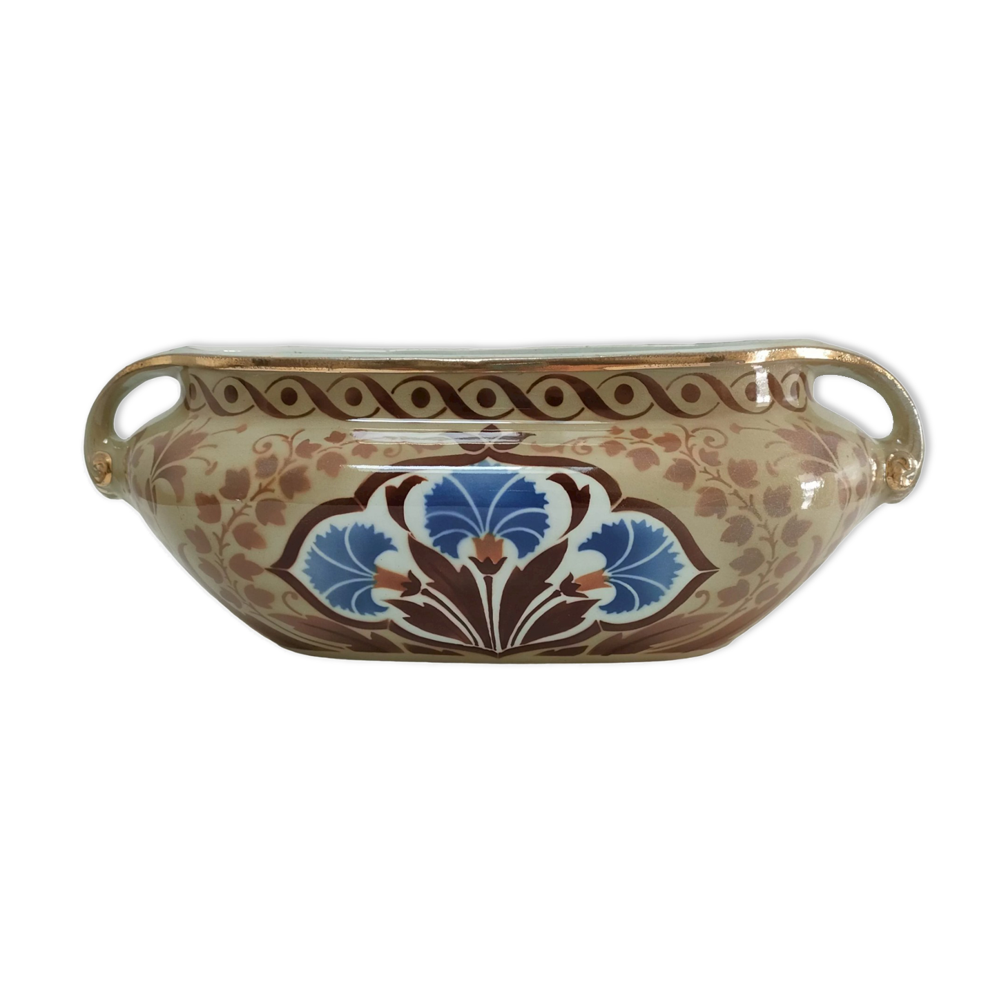 Art Nouveau gardener Keller and Guérin earthenware Lunéville model Palmyra