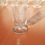 Set of 12 engraved Bohemian Crystal Glasses