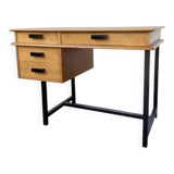 Modernist 50s oak metal desk