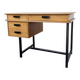 Modernist 50s oak metal desk