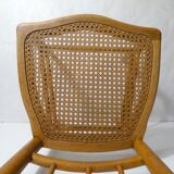 vintage wooden bistro chair with caning