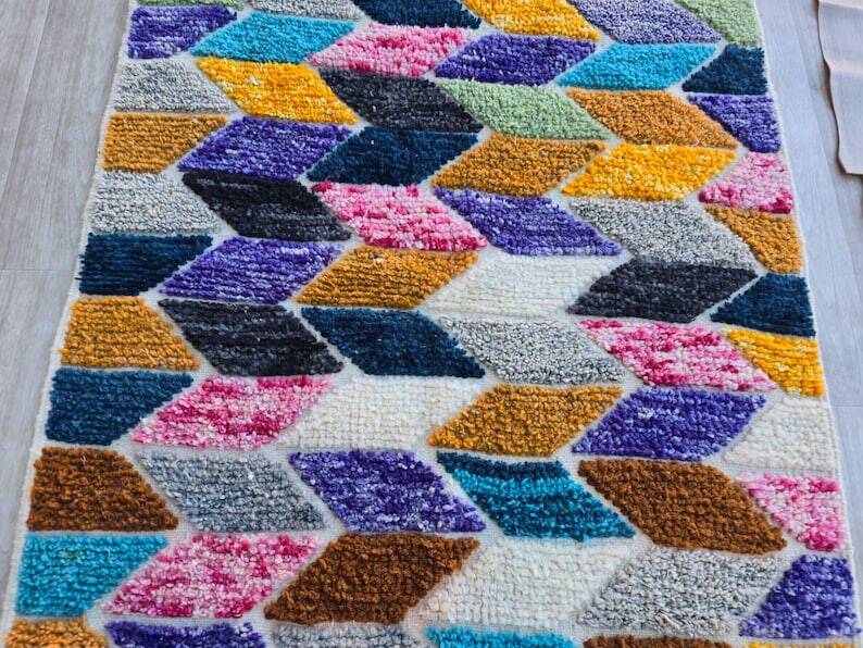 Colorful Moroccan wool rug 250cm x 150cm