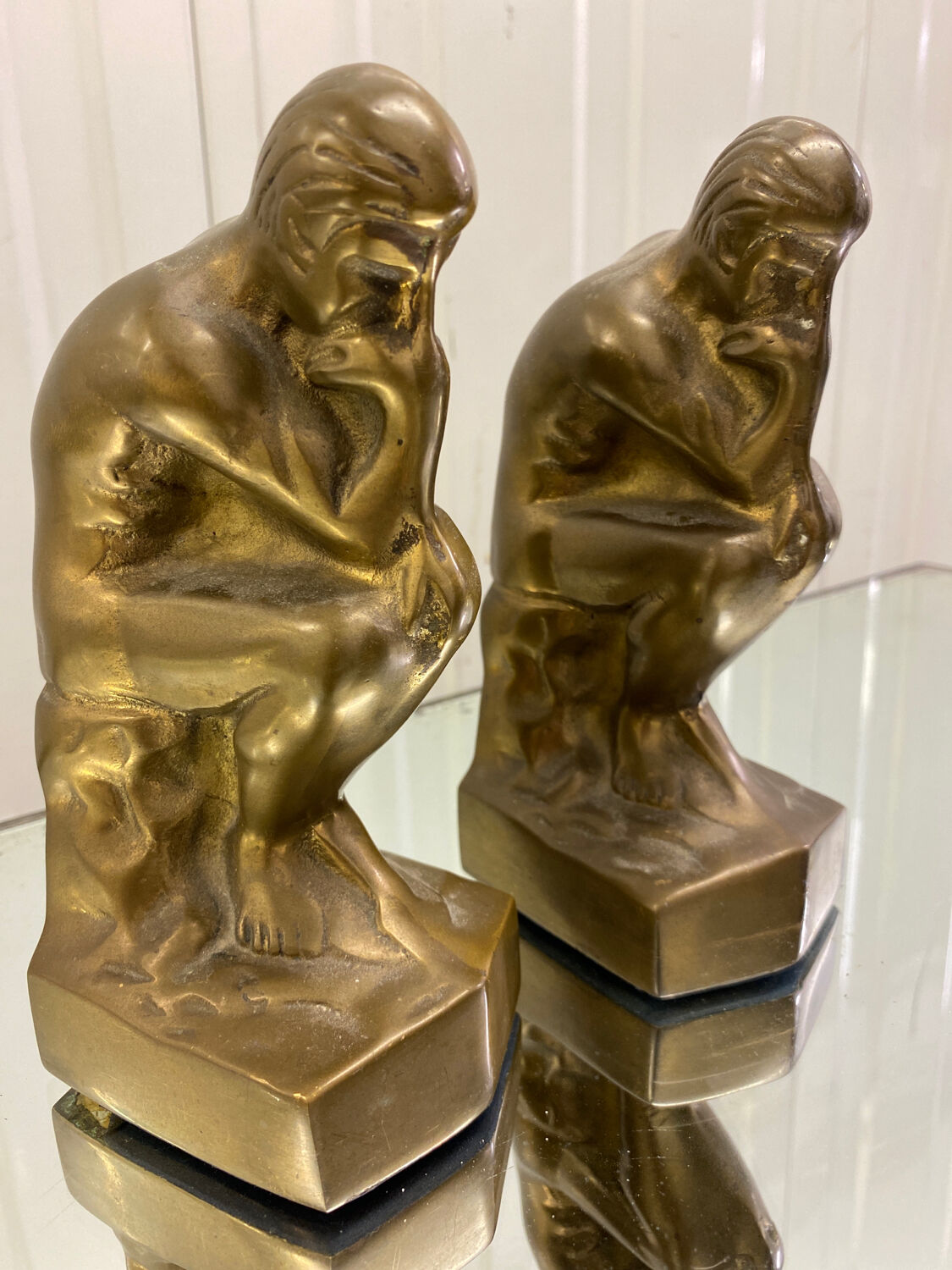 Art Deco bookends pair from Rodin's The Thinker