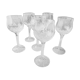 Set of 6 glasses of rosé or red wine in crystalline
