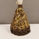 Ceramic table lamp, in greenish/brownish glaze, almost in the shape of a volcano.