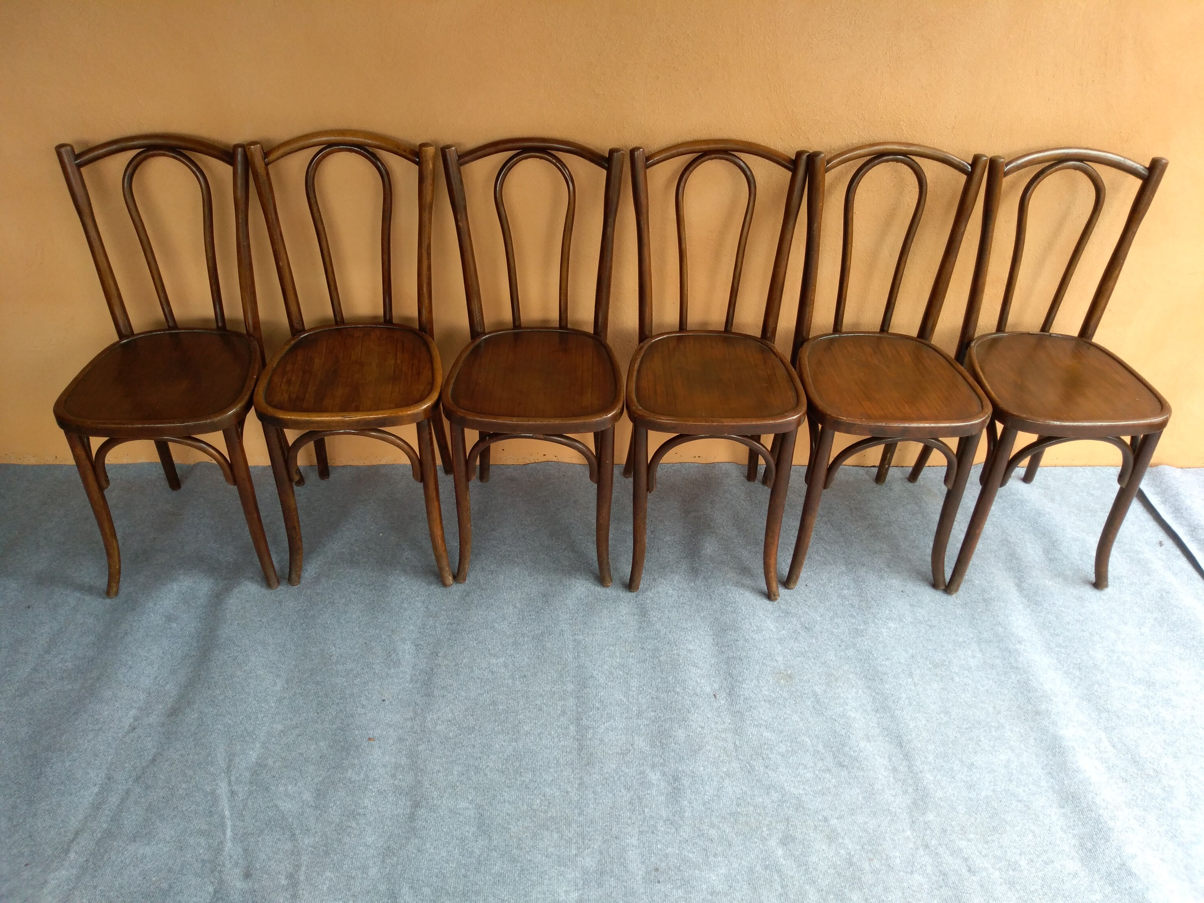 Suite 6 chaises bistrot Luterma 1930