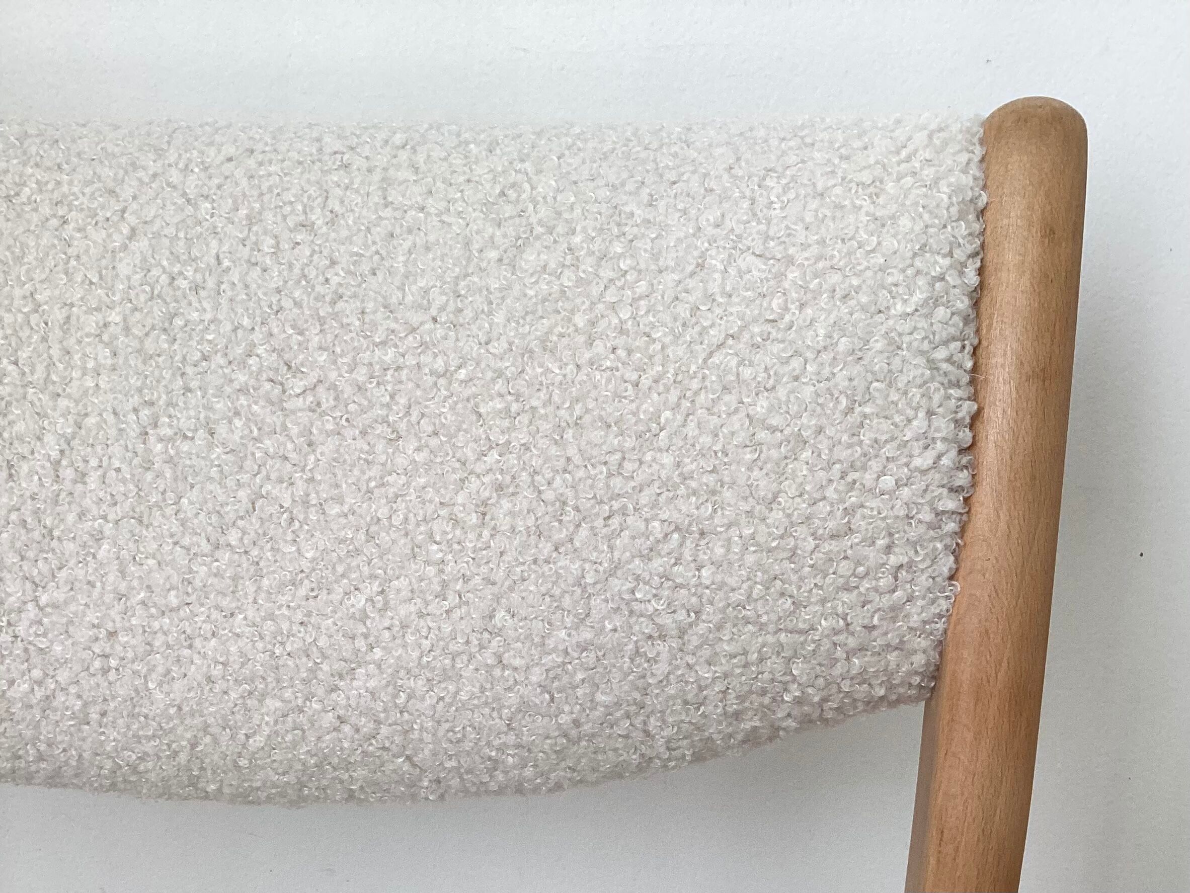 Vintage chairs 60s fully restored with a curly fabric