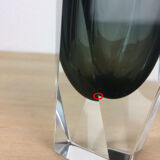 Vase Sommerso smoked glass soliflore, Murano