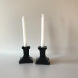 Pair of black candlesticks