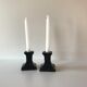 Paire de bougeoirs noirs