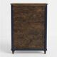 Vintage low glass-fronted library in midnight blue, 1950s.