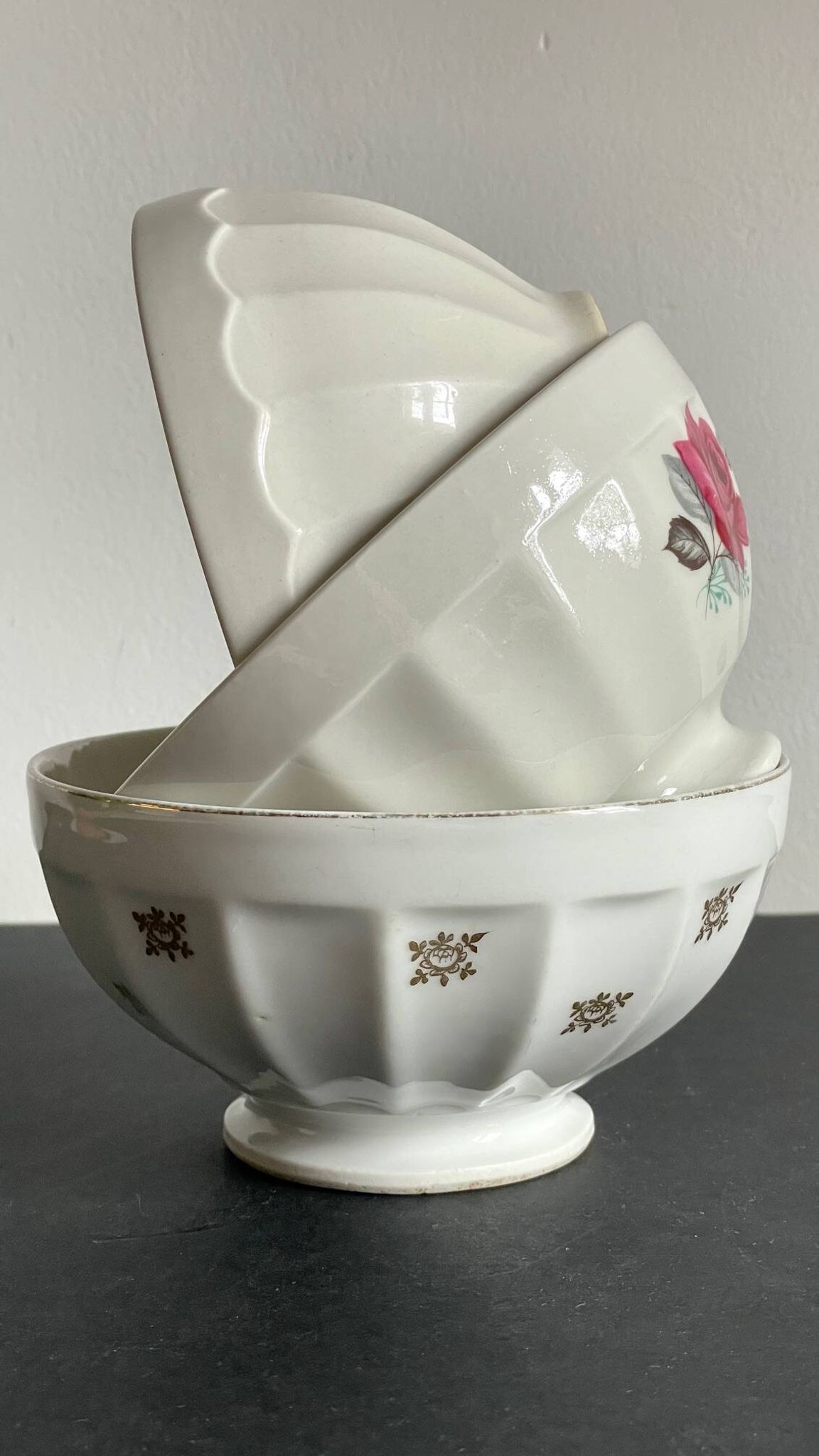 BOWLS Ceramic Pink and Gold VINTAGE