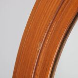 1970s Oval Wooden Mirror, Italy