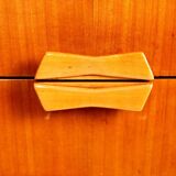 Vintage design chest of drawers veneered in cherry wood, 6 drawers, original from the 1950s