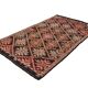 4x8 Red & Black Star Pattern Vintage Kilim Rug, 136x234Cm