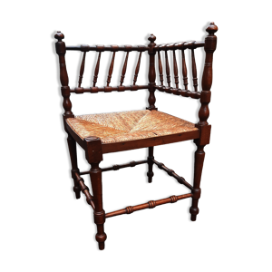 Chaise d'angle bois tourné assise