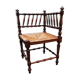 Chaise d'angle bois tourné assise paille