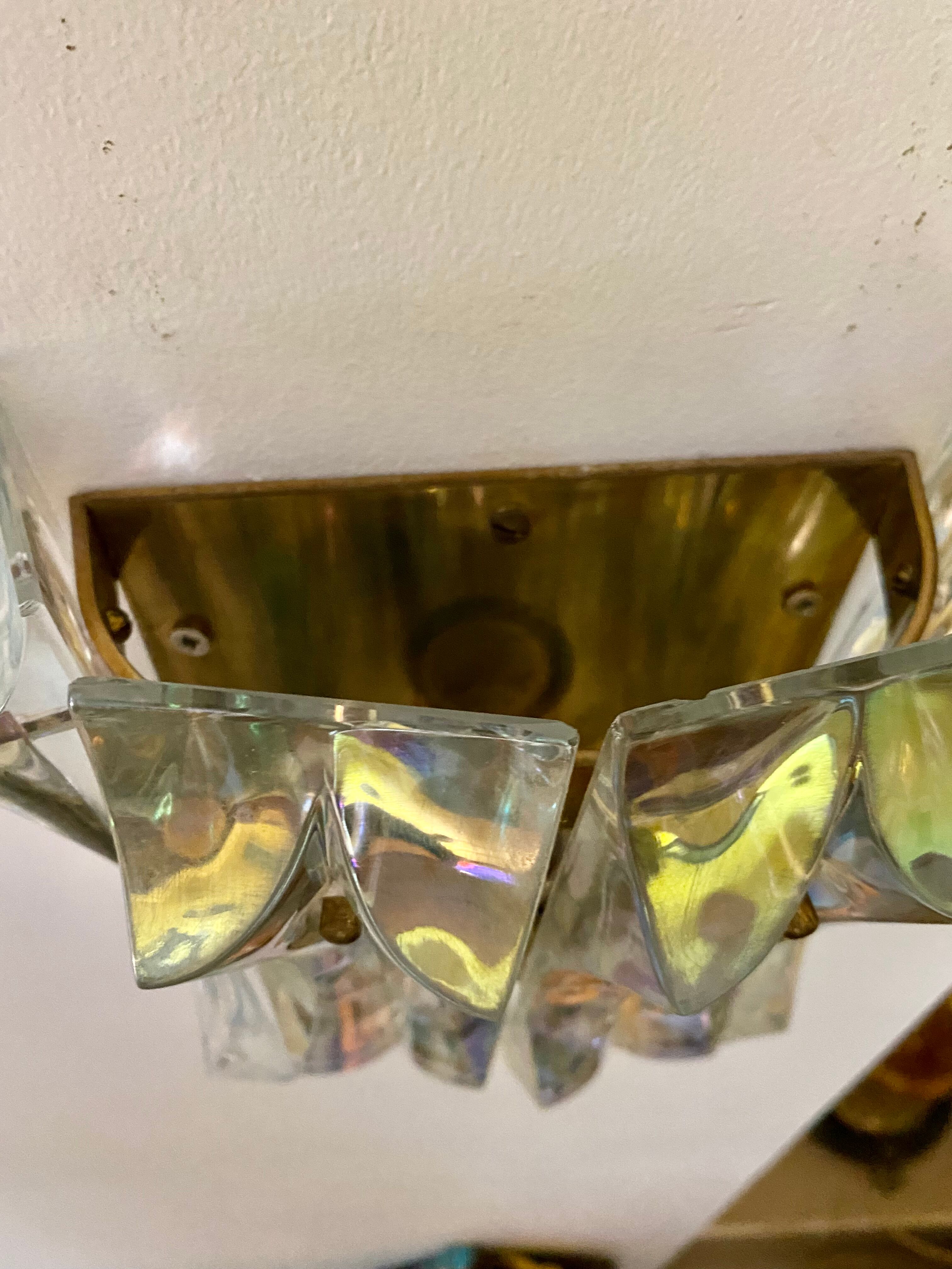 Venini wall lamp in iridescent glass, Italy 1970