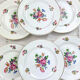 6 assiettes terre de fer salins modèle "anny" motif fleuris