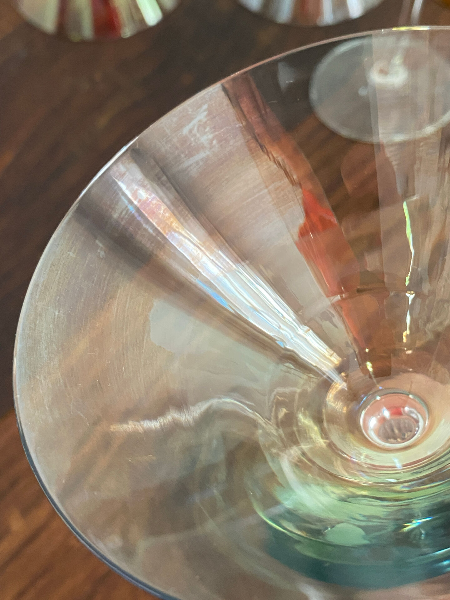 Cocktail glasses in glass