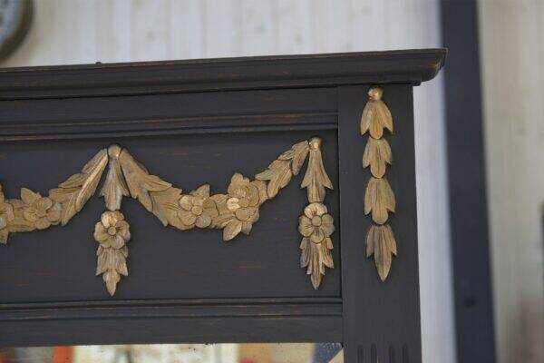 1930s Art Deco solid oak and beveled glass mirror