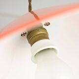 Mid-Century Modern Italian Orange Plexiglass and Brass Pendant Lamp, 1960s