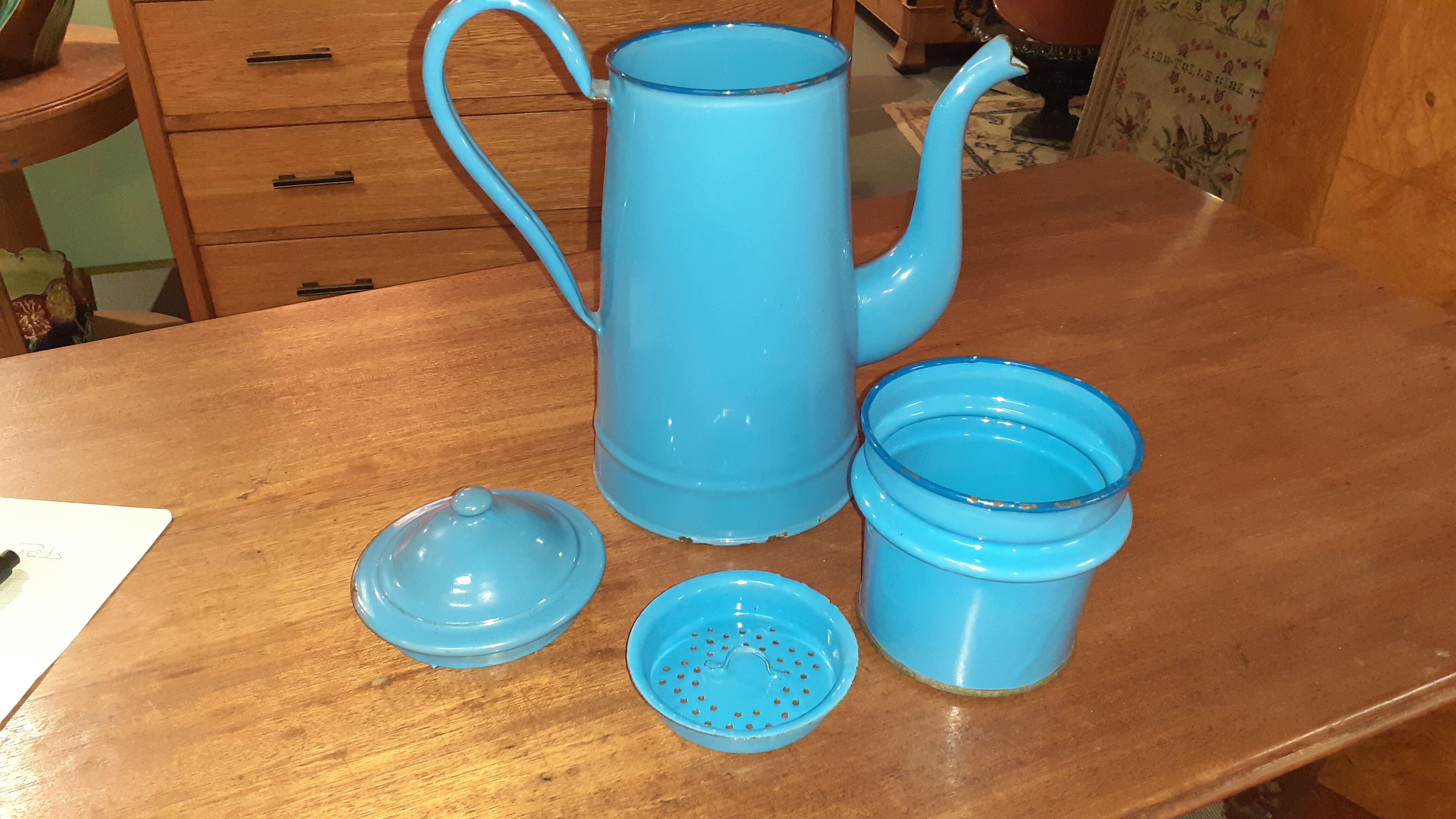 Blue email coffee maker