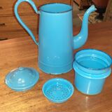Cafetière en email bleu
