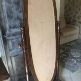 Swivel wooden mirror on stand