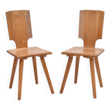 Pierre Chapo - Pair of S28 chairs from the 1970s