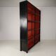 Antique Chinese Display Cabinet / Open Bookcase with Red Lacquer Interior