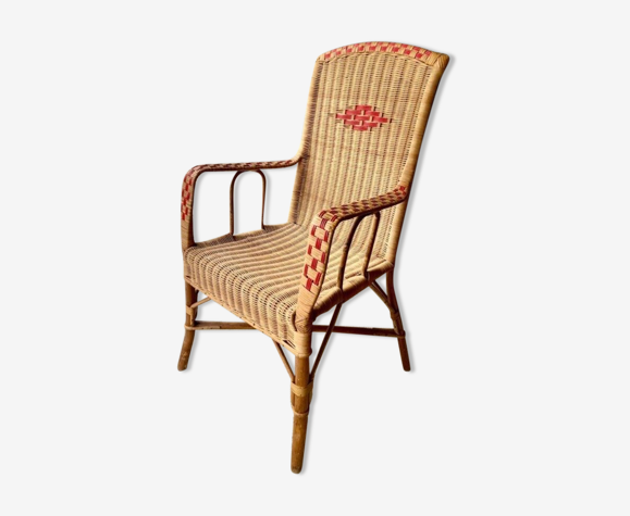 Fauteuil rotin vintage