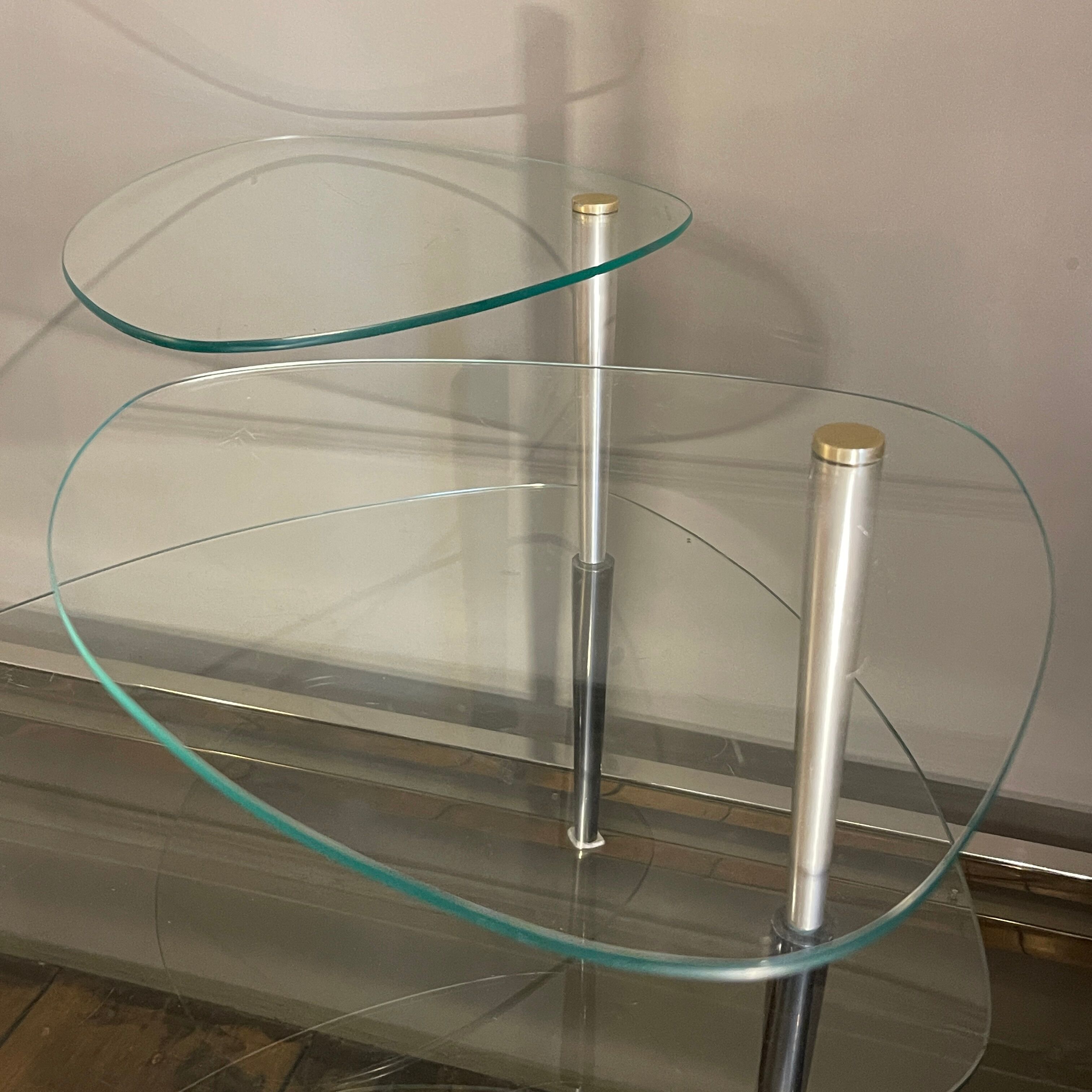 3-shelf store display coffee table, by Edoardo Paoli, ca 1950s