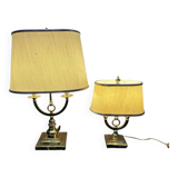 Ensemble de 2 lampes  en métal doré