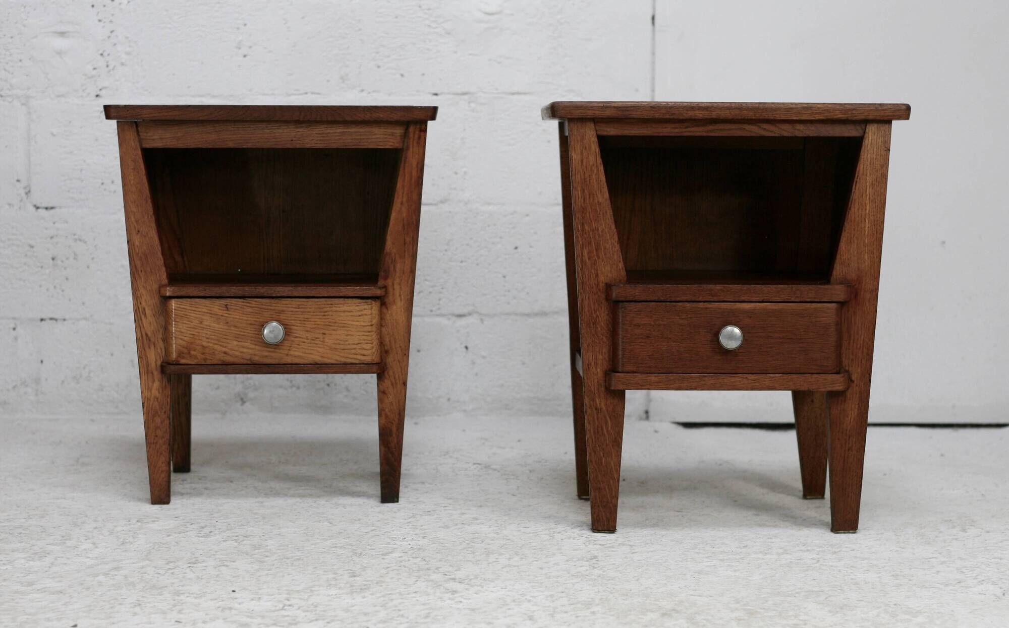 Pair of bedside tables by René Gabriel, Lieuvin. France, 1945