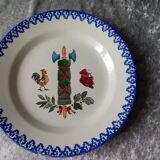 Decorative plate in 18th century Saint Clement earthenware with revolutionary decoration